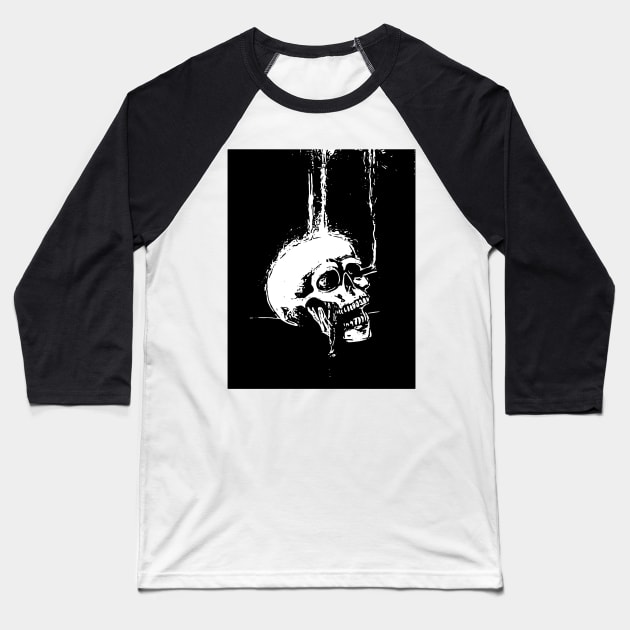 Smoking Skull Baseball T-Shirt by KateVegaVisuarts